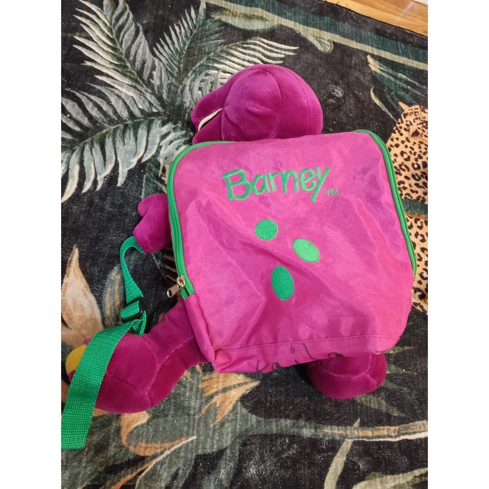 Vintage Barney Plush Backpack 17" Long 1990s
